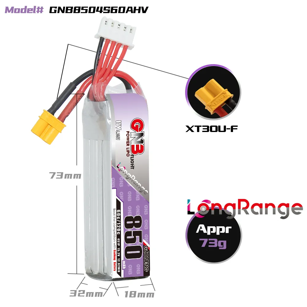 GAONENG GNB LiPo Batteria 850m - Drone Battery Connector recensione e prezzo
