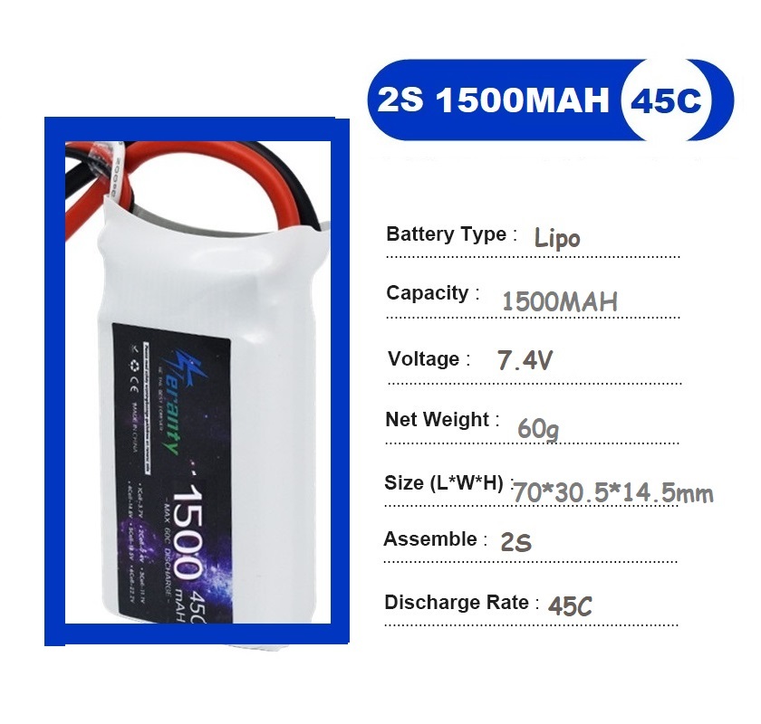 2PCS 7.4V Lipo 2S Batteria 150 - Drone Battery Lipo recensione e prezzo